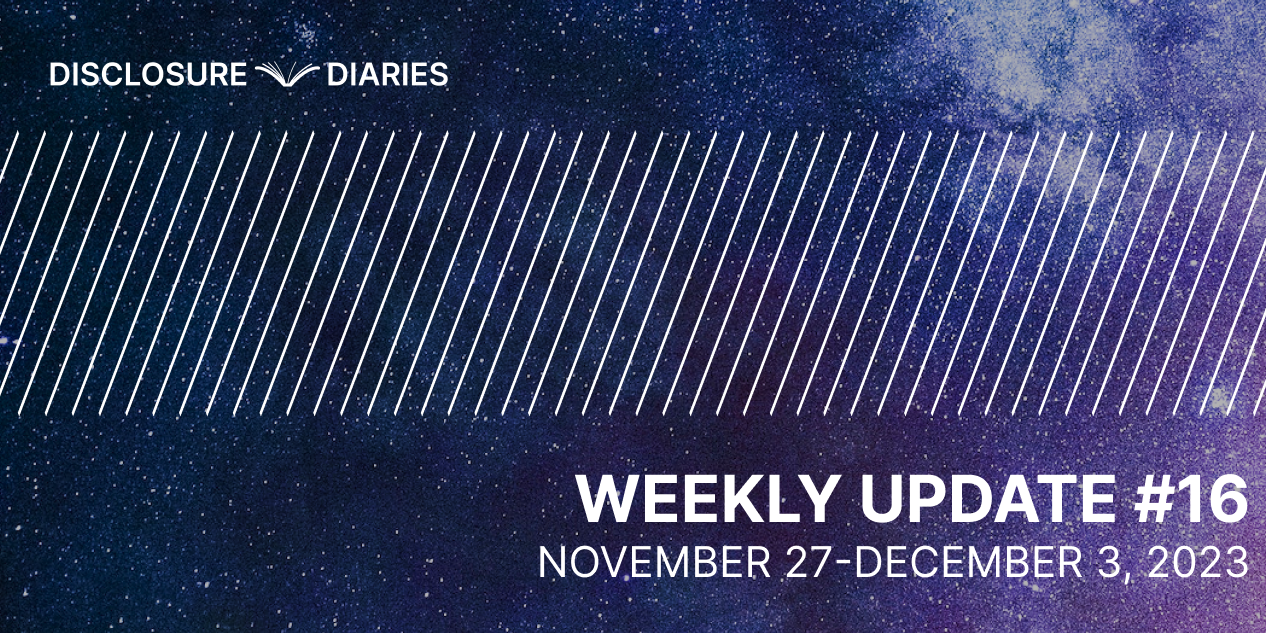Disclosure Diaries Update #16